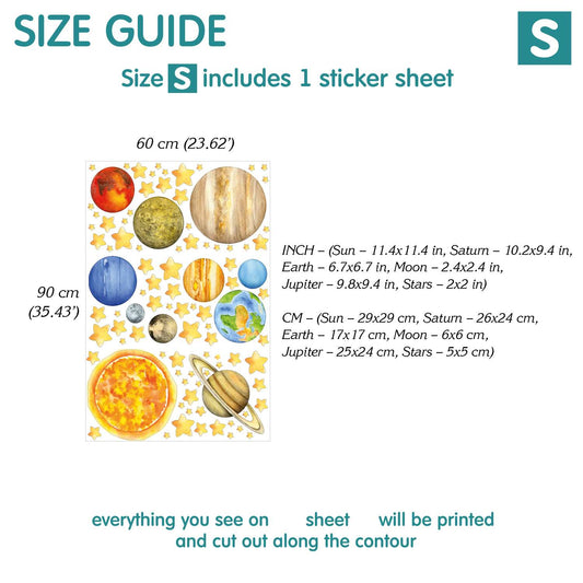 Planets Wall Decals 4.6