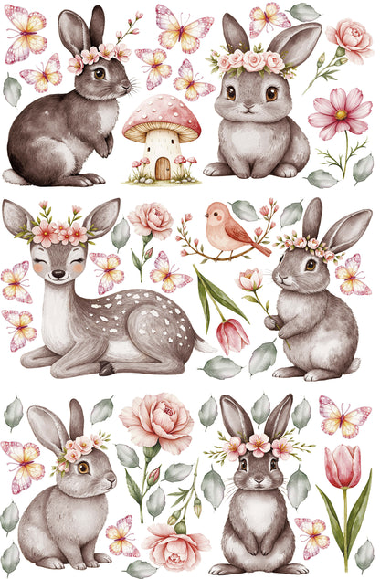 Gray Bunny Wall Decals 1.2