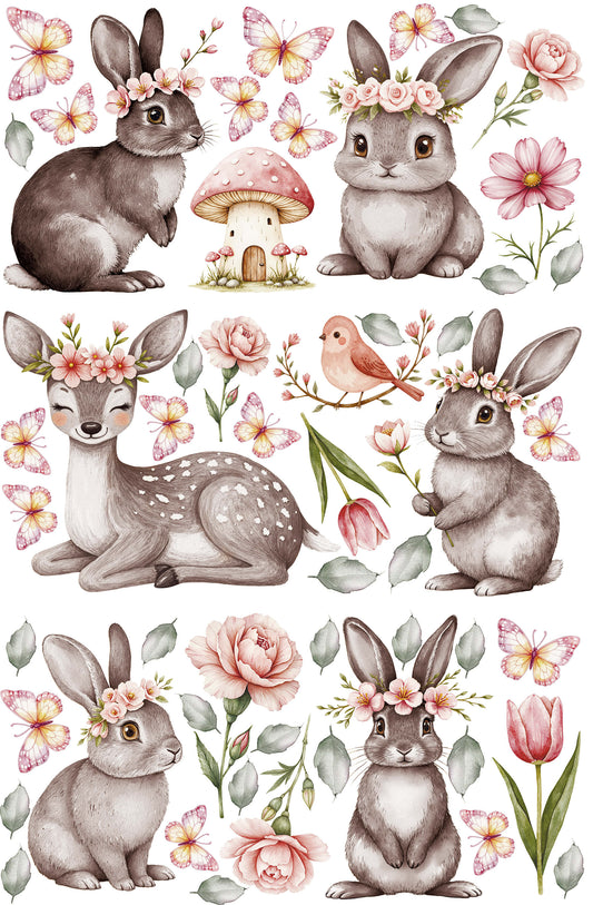 Gray Bunny Wall Decals 1.2
