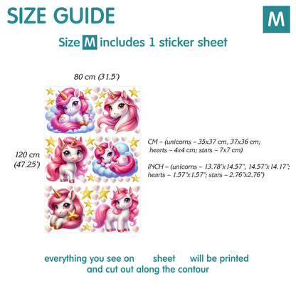Unicorns Wall Decals 2.23