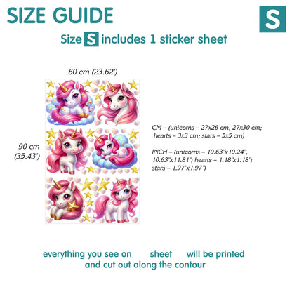 Unicorns Wall Decals 2.23