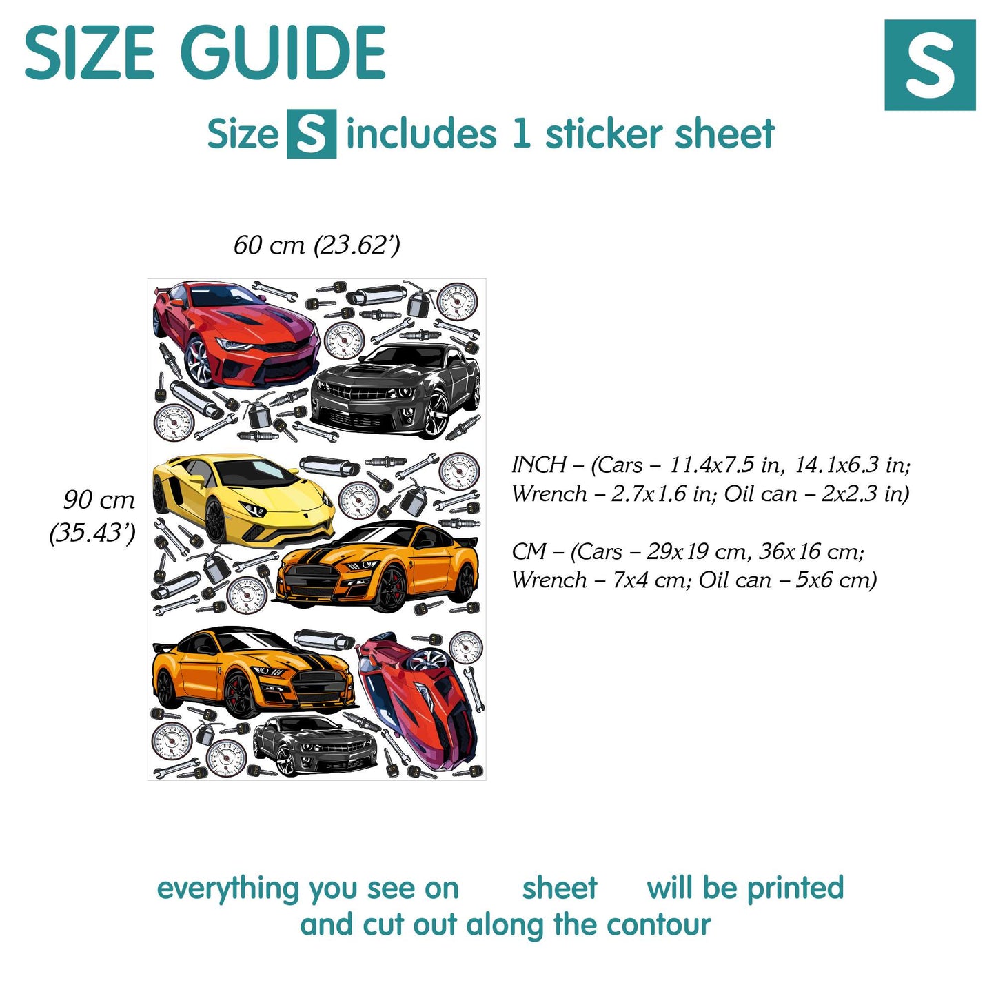 Cars Wall Decals 11.23