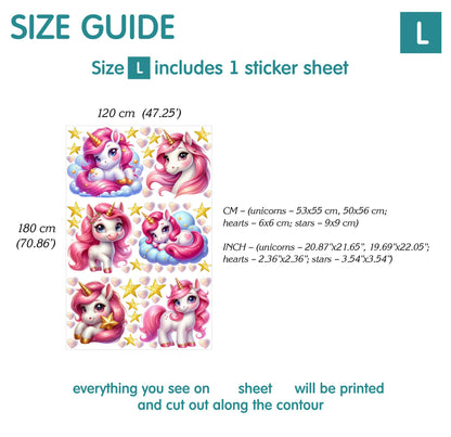 Unicorns Wall Decals 2.23