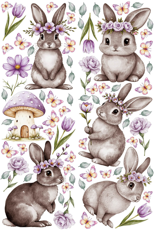 Gray Bunny Wall Decals 1.1