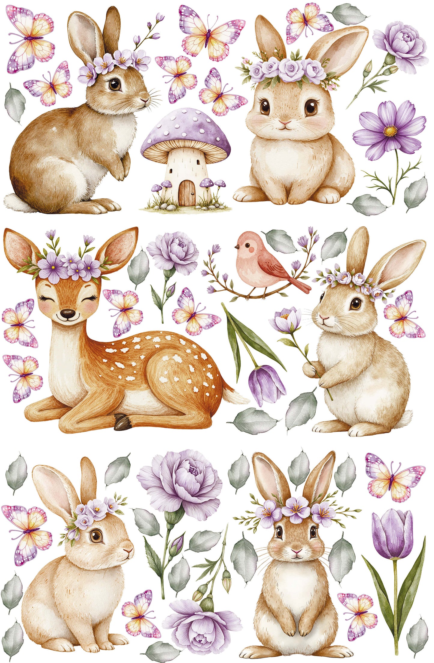 Gray Bunny Wall Decals 1.3