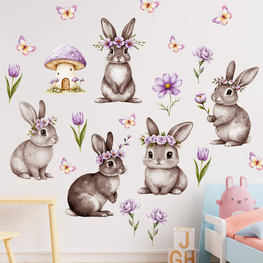 Gray Bunny Wall Decals 1.1