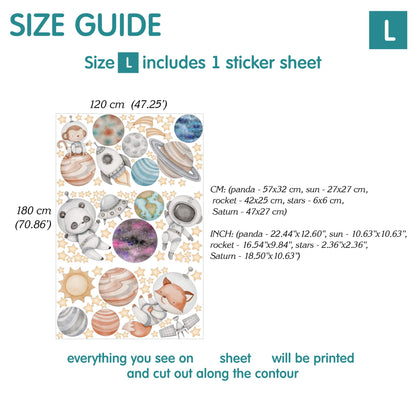 Space animals Wall Decals 16.0