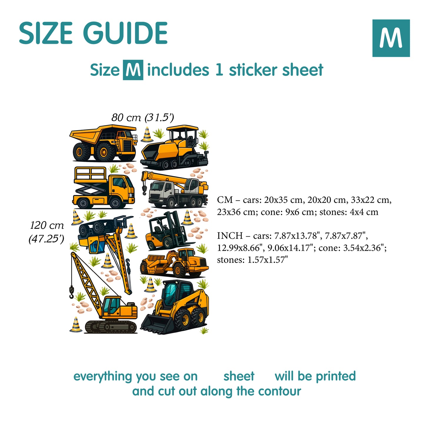 Construction Wall Decals 17.2