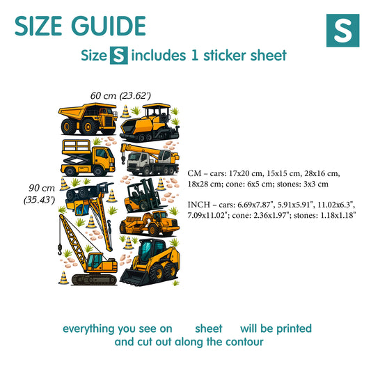 Construction Wall Decals 17.2