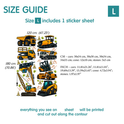 Construction Wall Decals 17.2