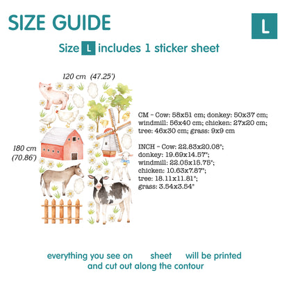 Farm Animal Wall Decals 4.11