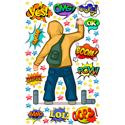 Graffiti Boy wall Decals