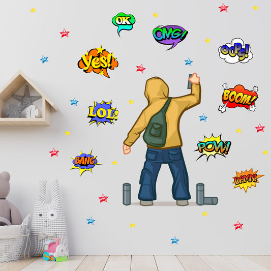 Graffiti Boy wall Decals