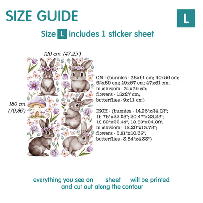 Gray Bunny Wall Decals 1.1