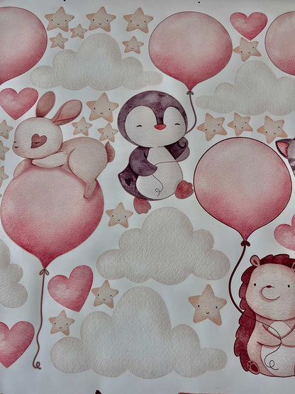 Flying animals Wall Decals 1.0 (Pink)