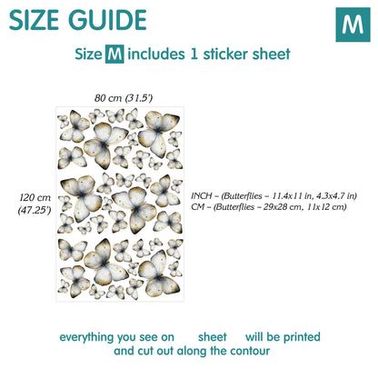 White Butterfly Wall Decals