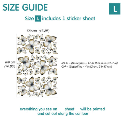White Butterfly Wall Decals