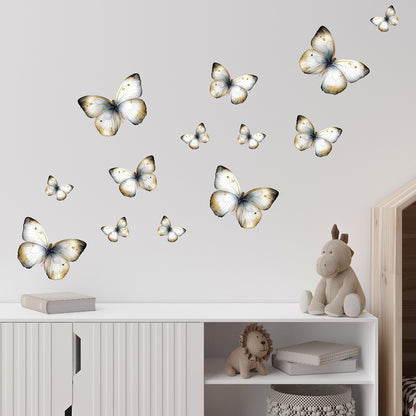 White Butterfly Wall Decals
