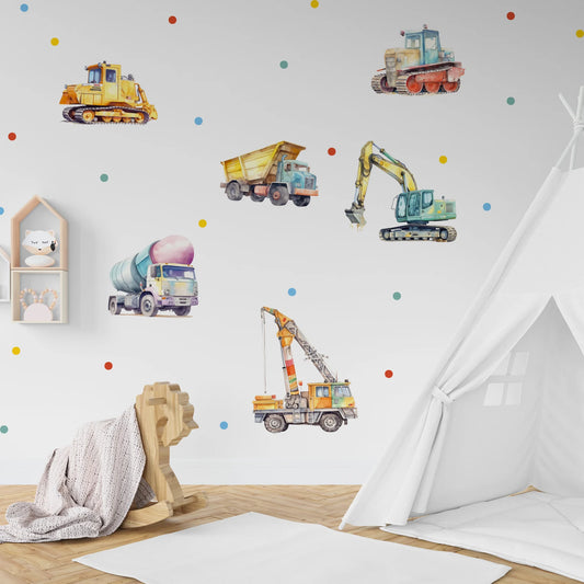 Construction Cars Wall Decals 11.02