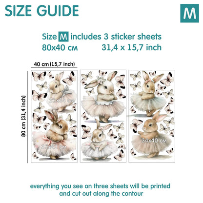 Ballet Bunny Wall Decals