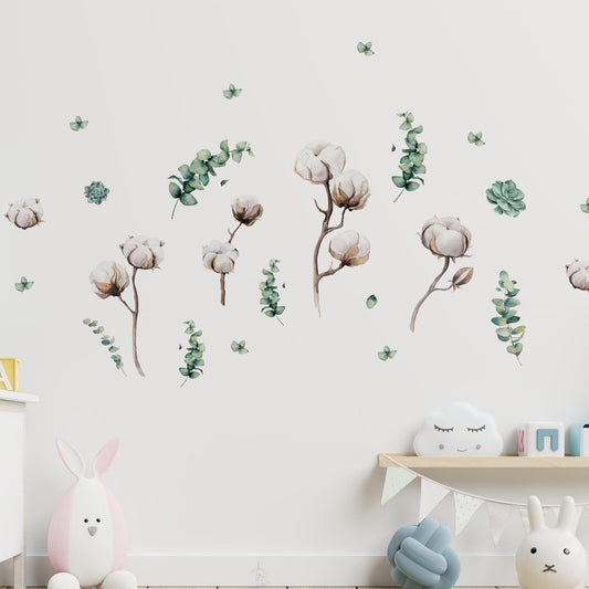 Cotton and Eucalyptus Wall Decals