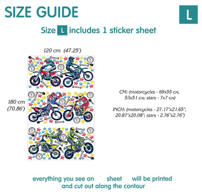 Bike Riders Wall Decals 1.5