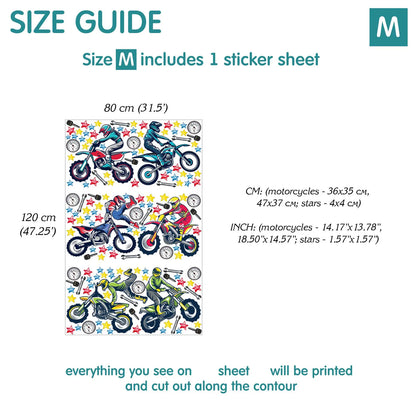 Bike Riders Wall Decals 1.5