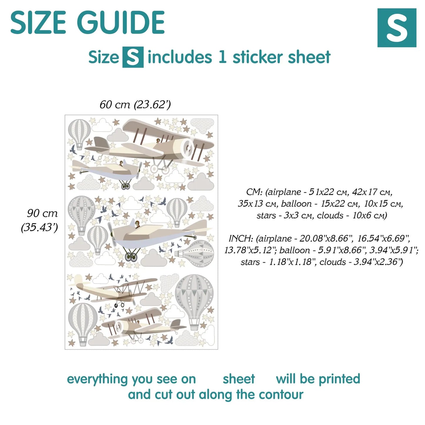 Airplane Wall Decals 14.14