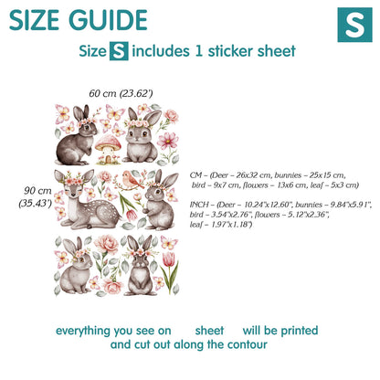 Gray Bunny Wall Decals 1.2