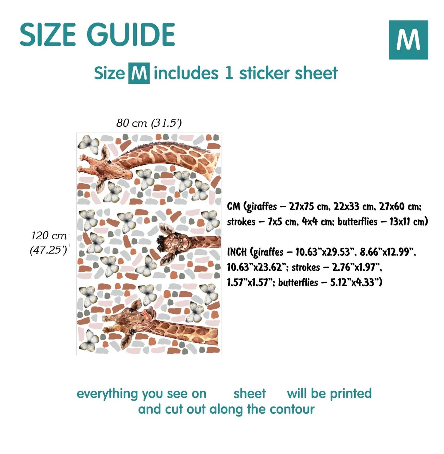 Giraffe Family Wall Decals 1.2