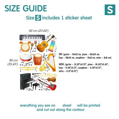 Musical Instruments Wall Decals