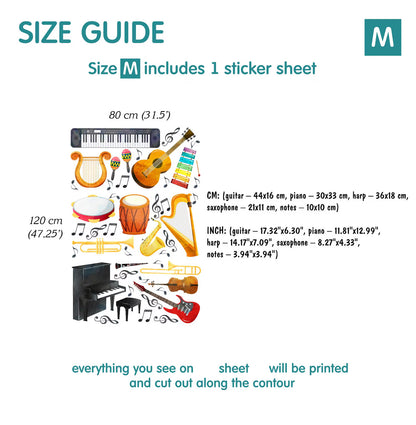 Musical Instruments Wall Decals