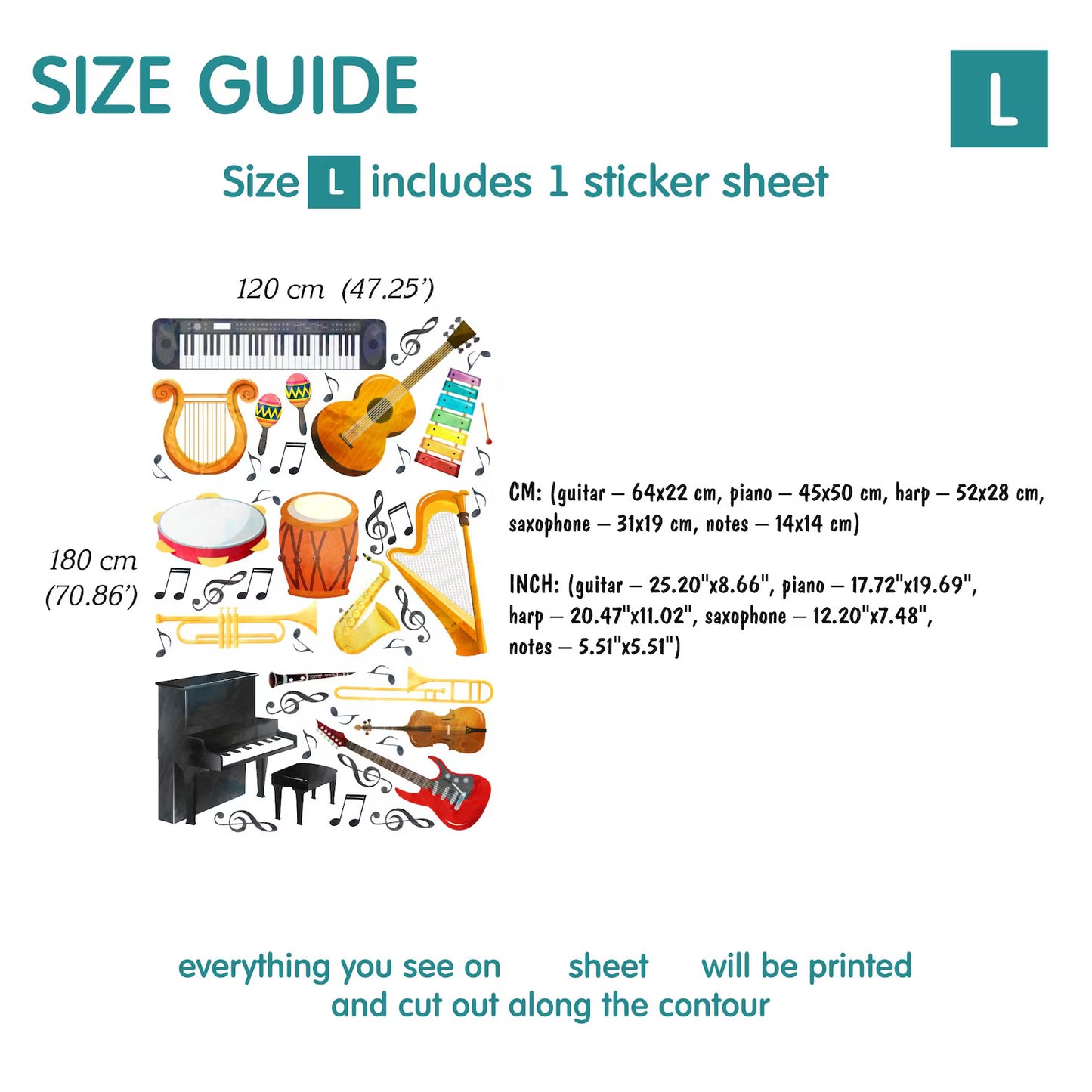 Musical Instruments Wall Decals