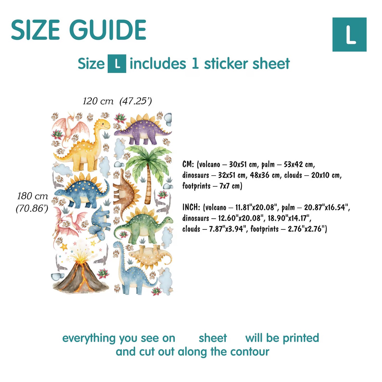 Dino Wall Decals 54.0