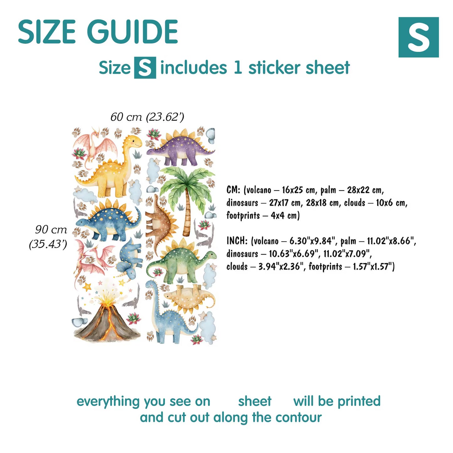 Dino Wall Decals 54.0