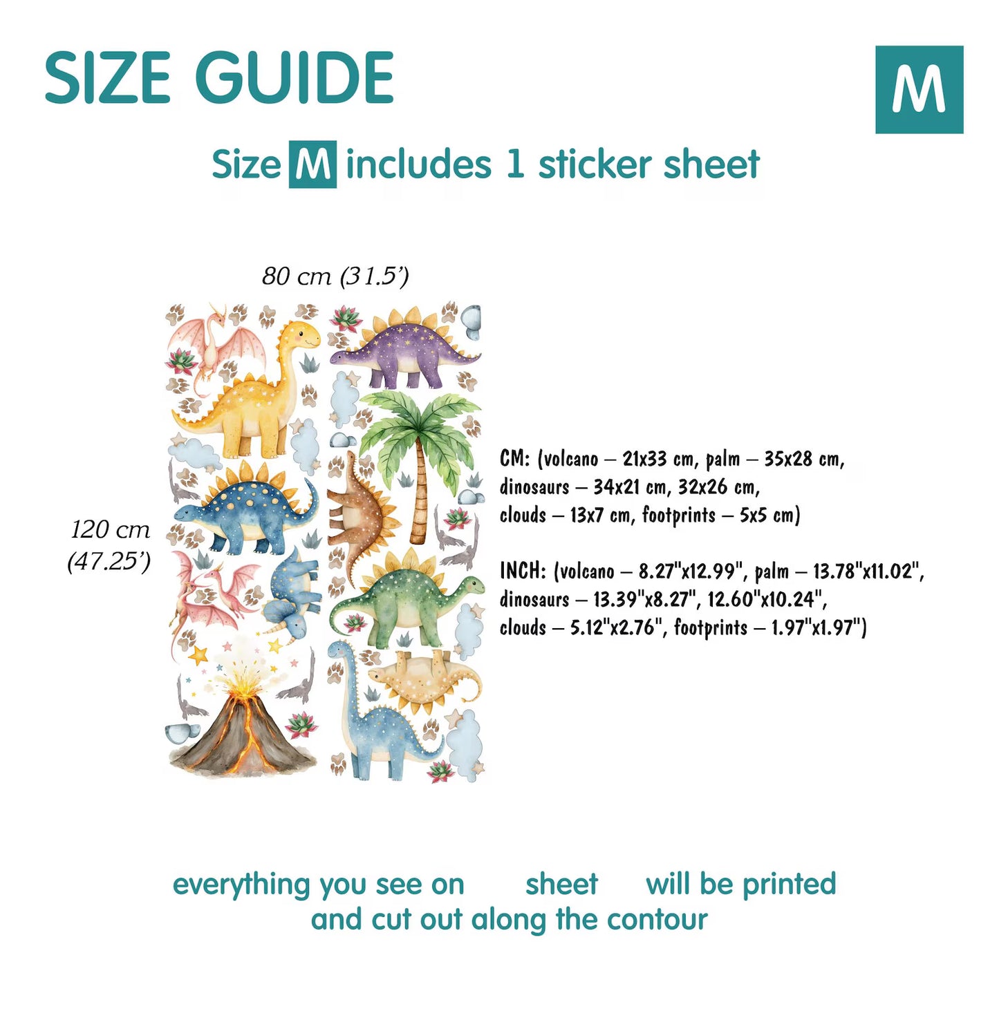 Dino Wall Decals 54.0