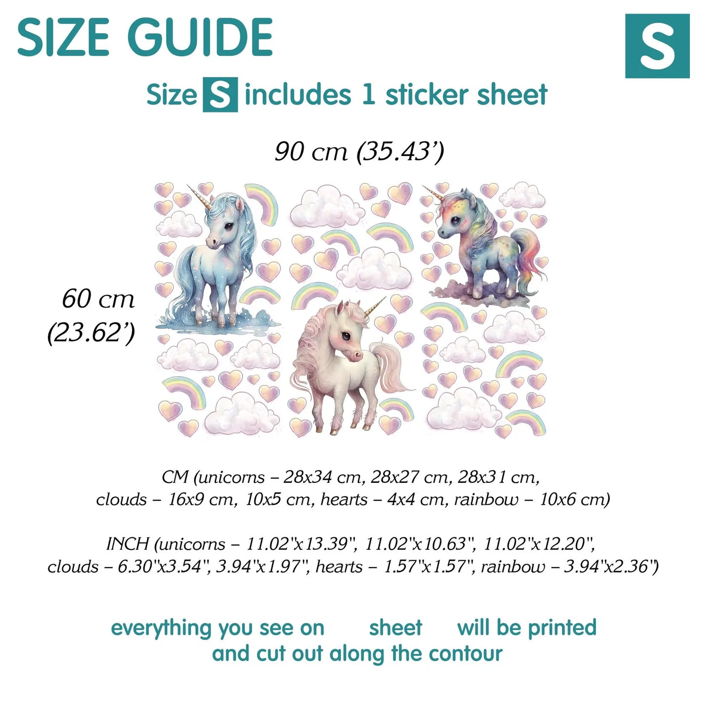 Unicorns Wall Decals 2.11