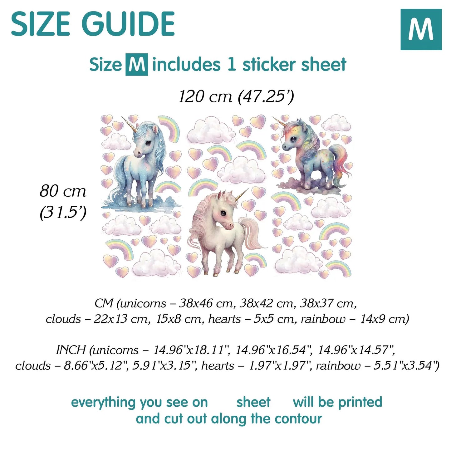 Unicorns Wall Decals 2.11
