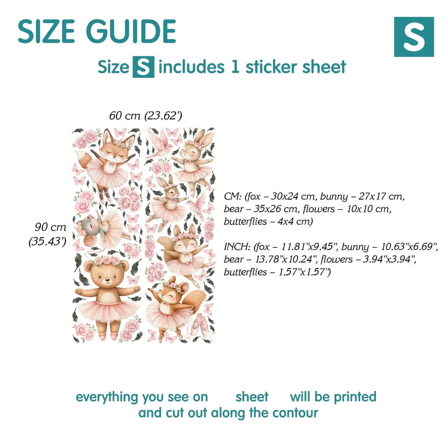 Ballerina Wall Decals (43.7)