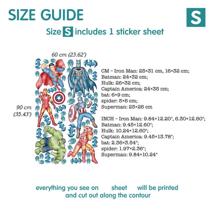 Superhero Wall Decal 1.22
