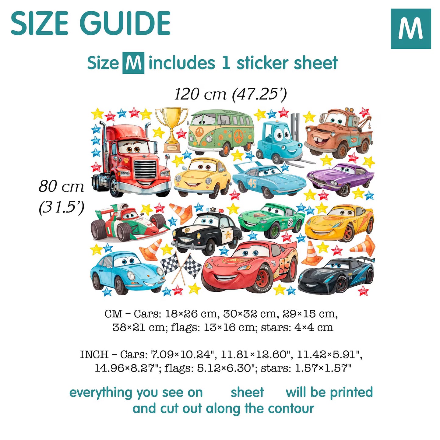 Cars Wall Decal 99.1