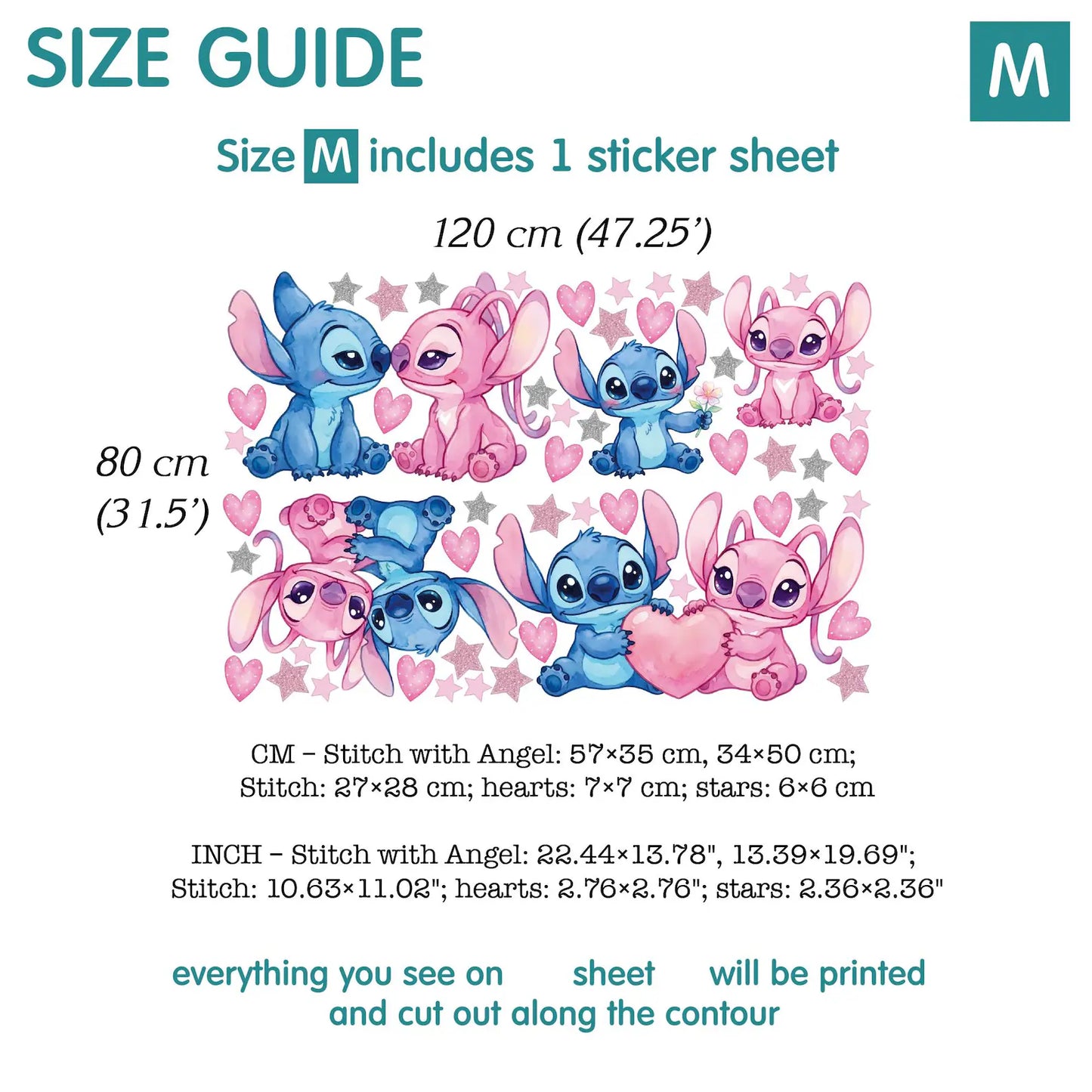 Stitch wall Decal 1.57
