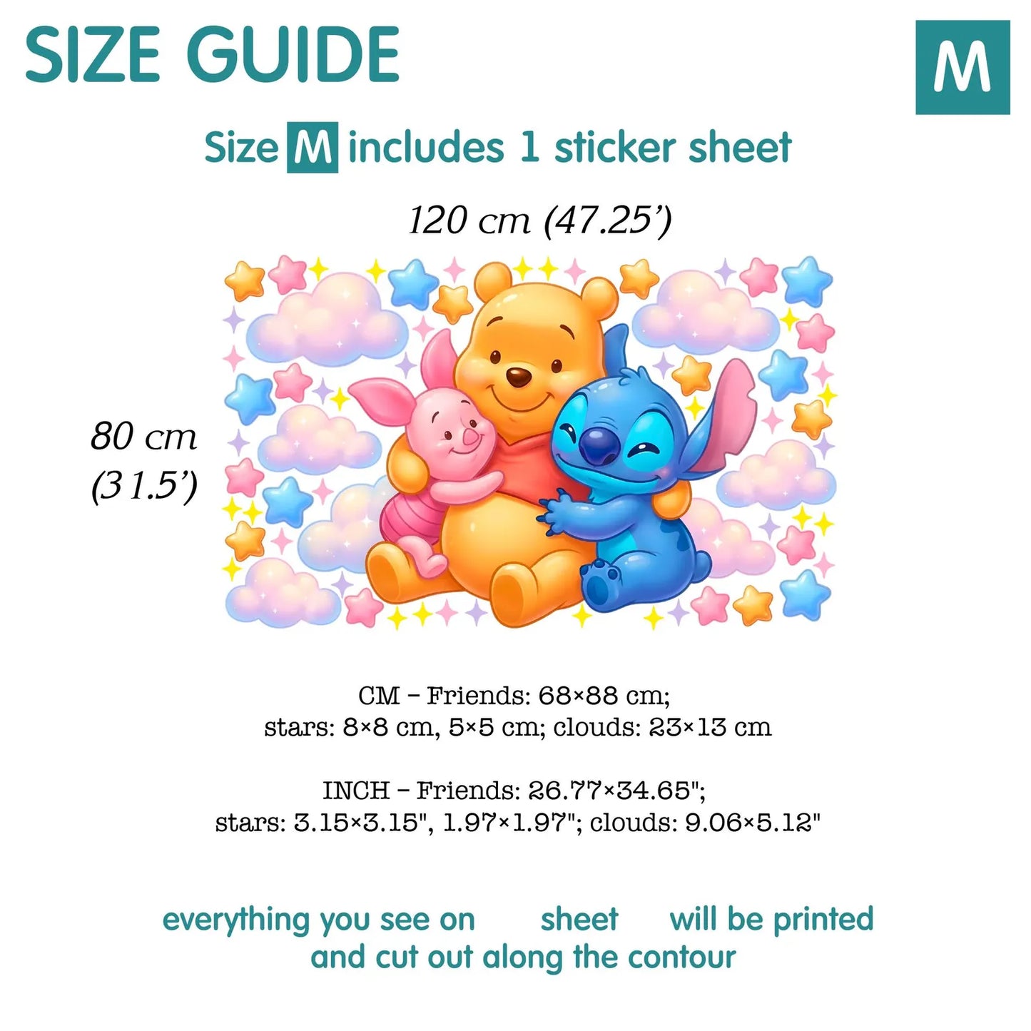 Winnie Pooh Stitch Wall Decal 1.2