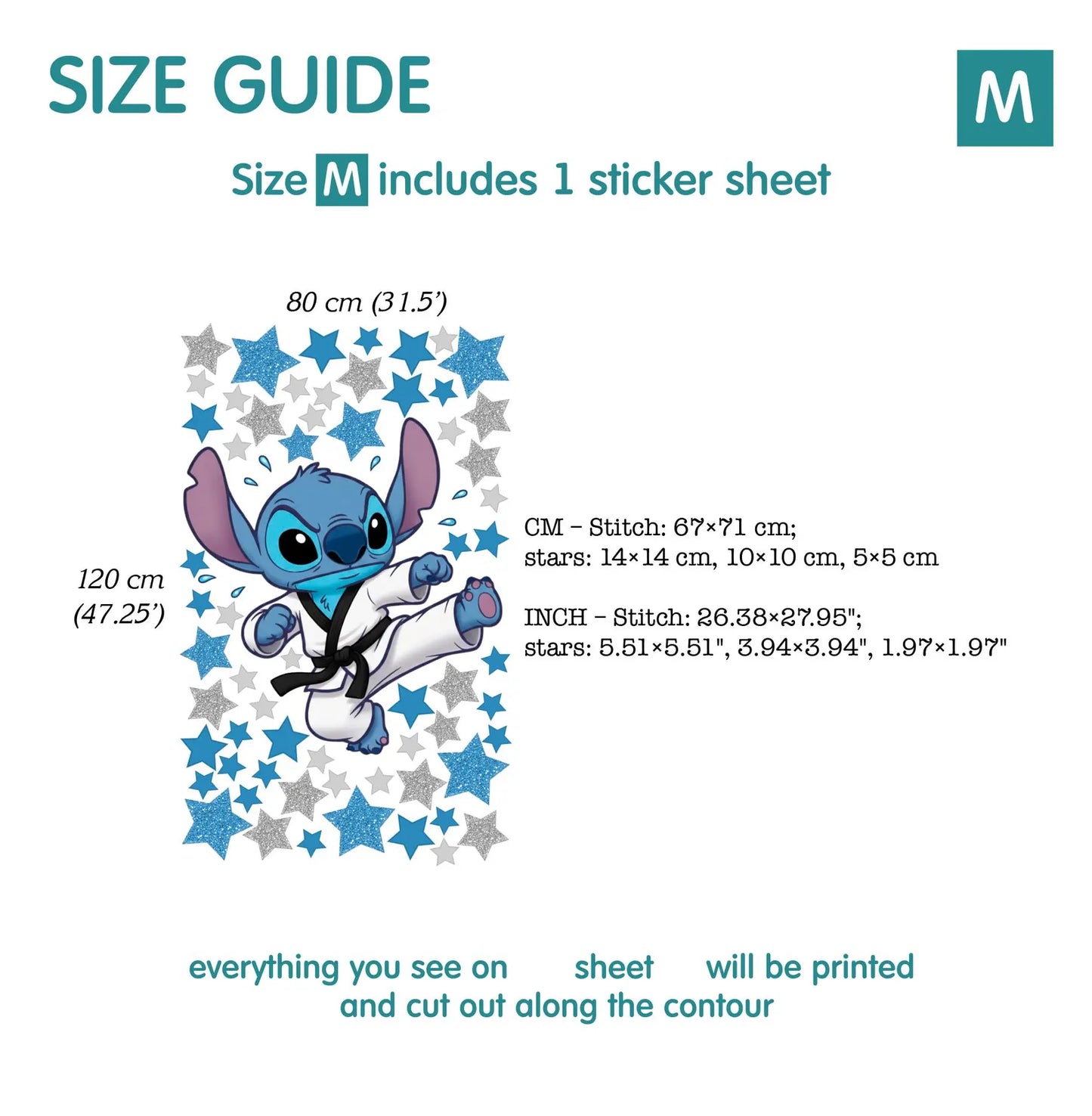 Stitch wall Decal 1.73