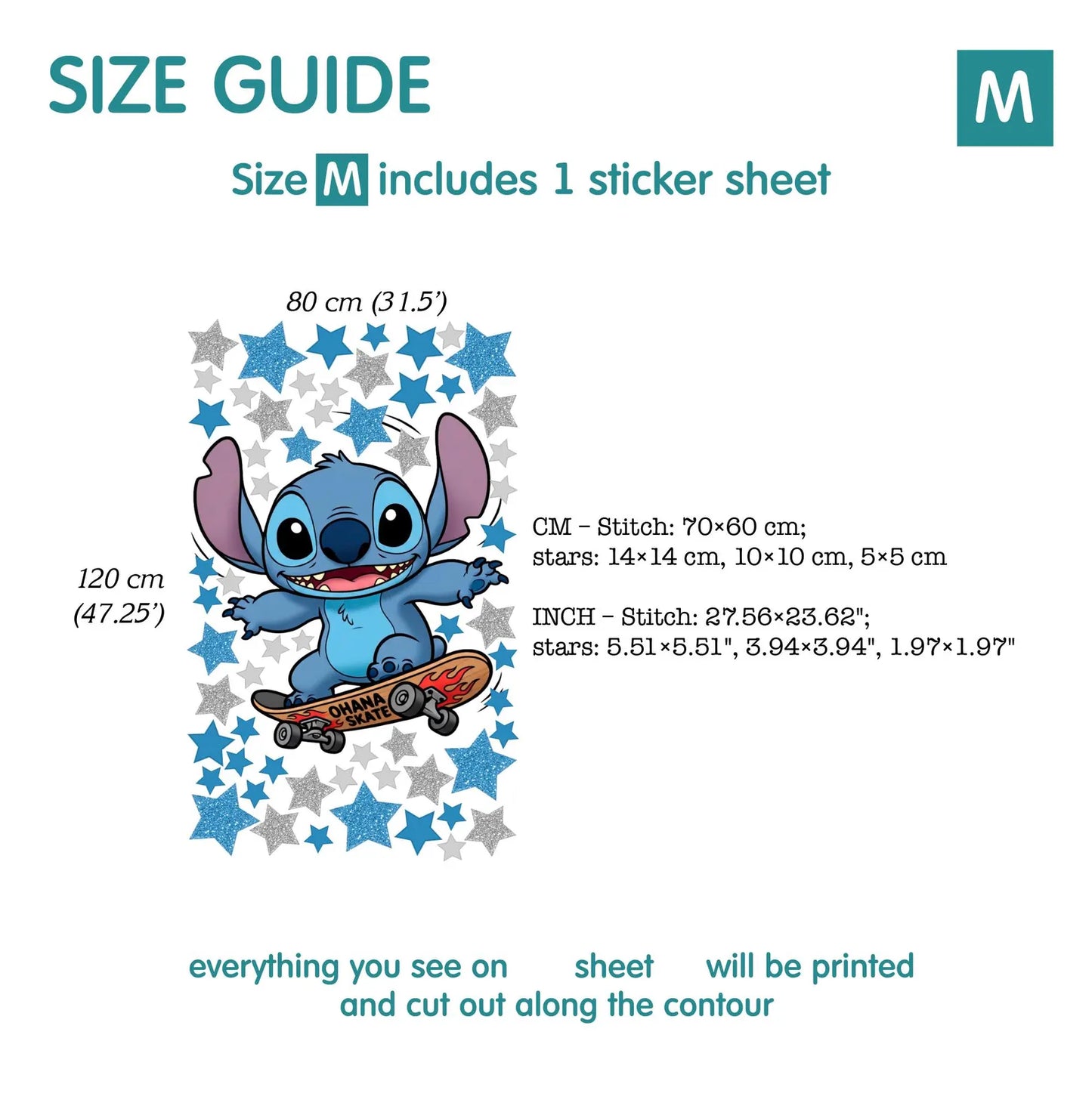 Stitch wall Decal 1.74