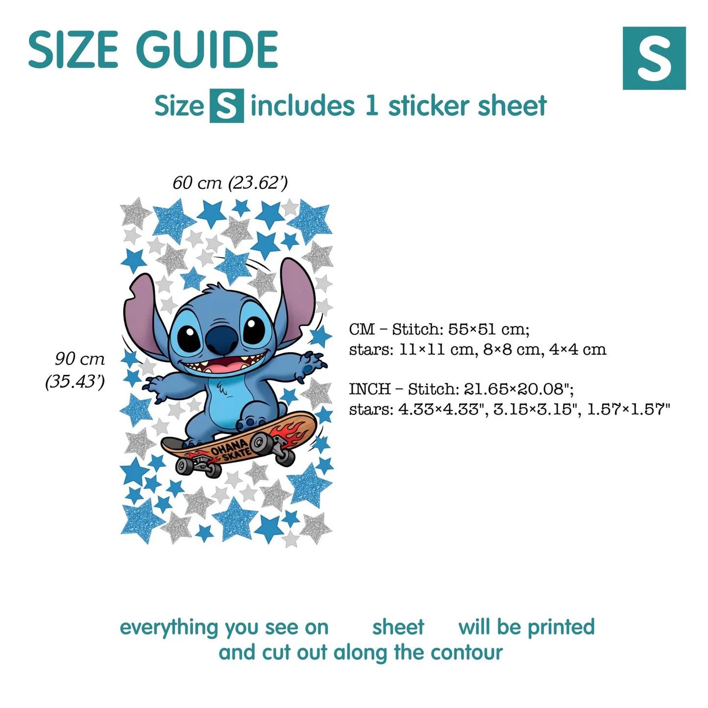 Stitch wall Decal 1.74