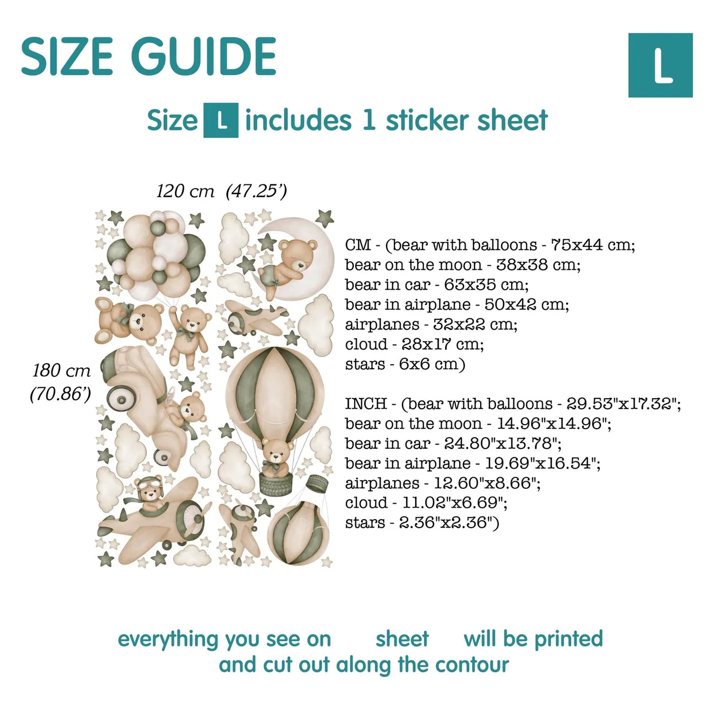 Bears Wall Decals 11.73