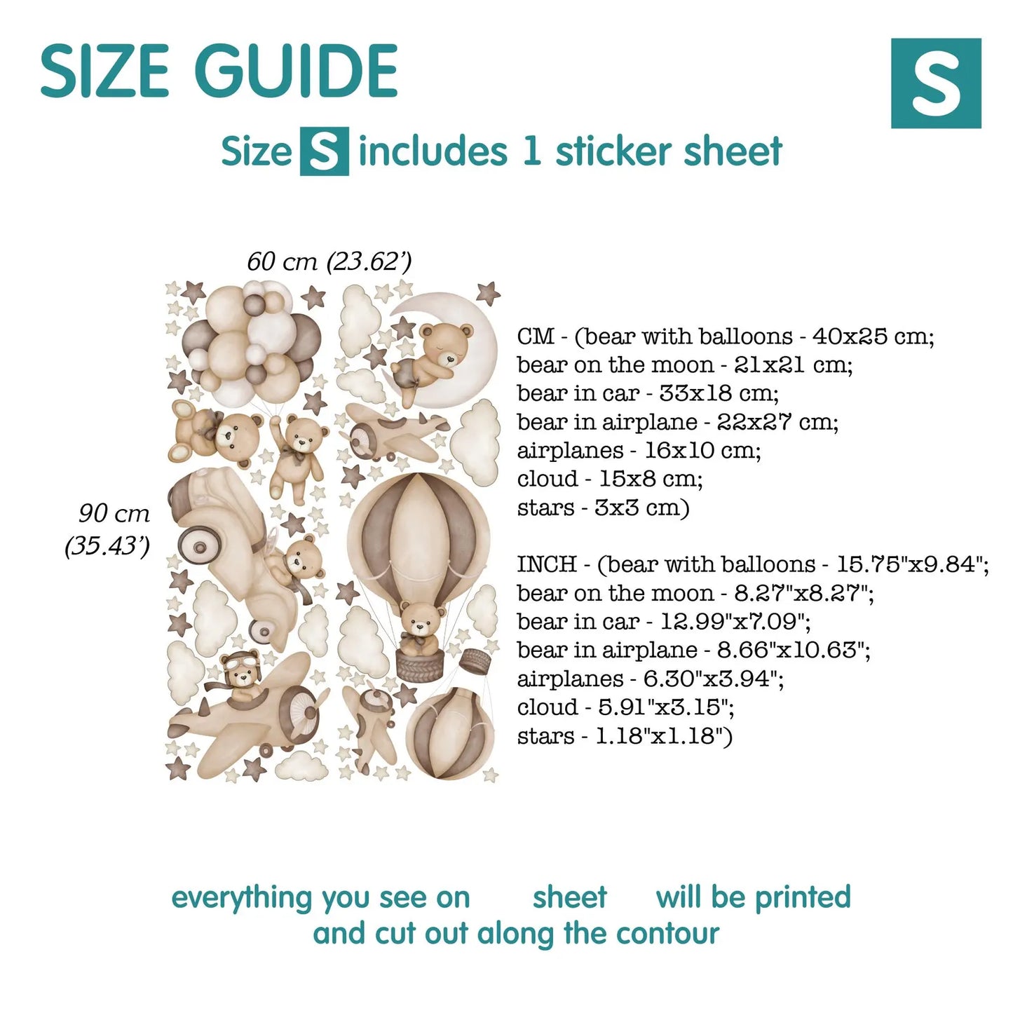 Bears Wall Decals 11.72