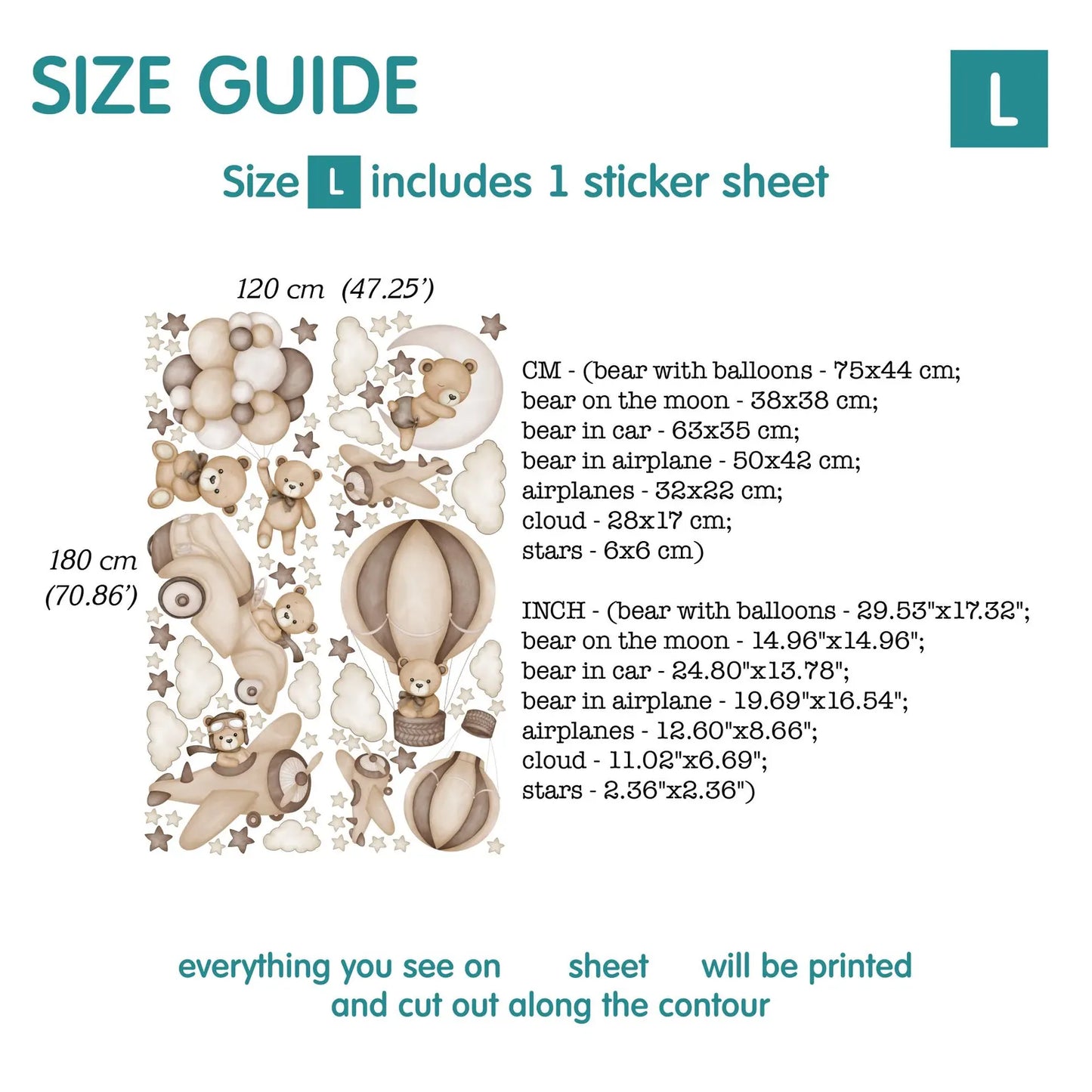 Bears Wall Decals 11.72