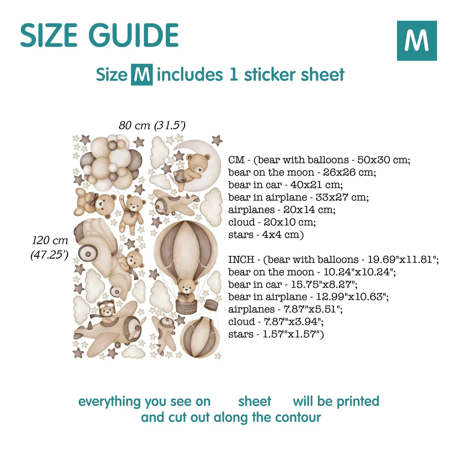 Bears Wall Decals 11.72
